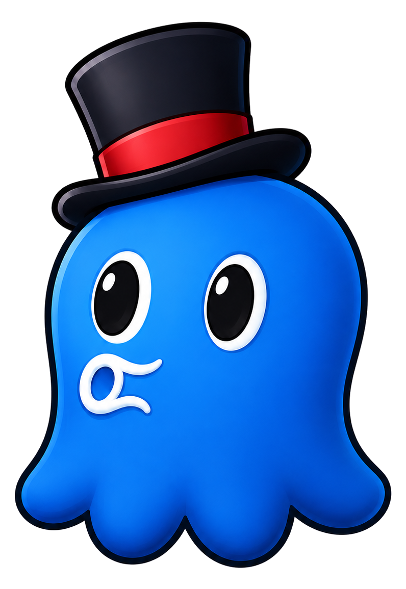 Ollie the Octopus, waving hello in a top hat